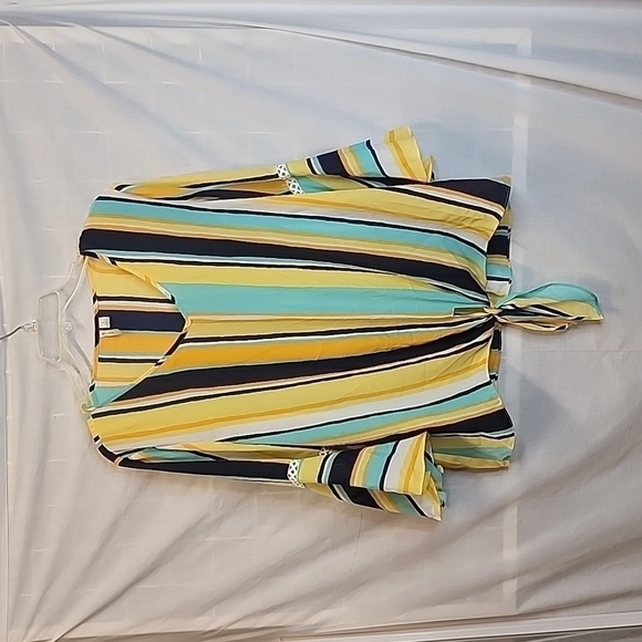 Est 1946 Bright Boho Blouse Spring & Summer Colors Beautiful Size Large Flowy - Picture 3 of 10